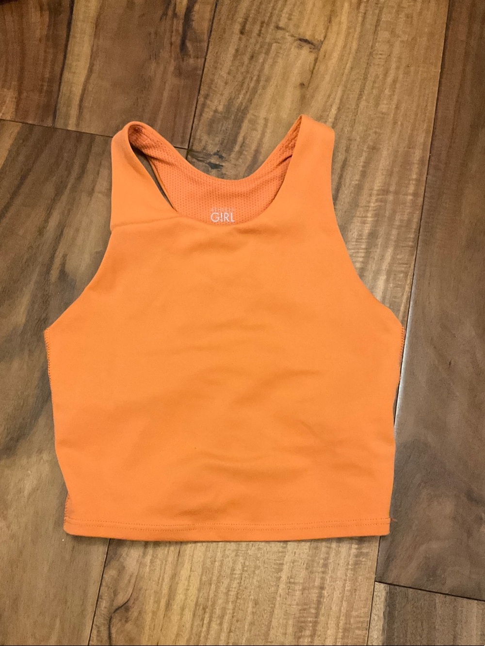 Athleta Orange High-Neck Racerback Crop